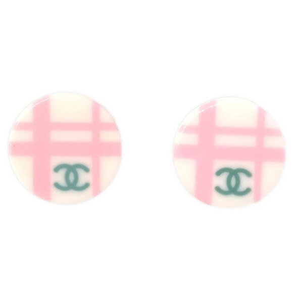Chanel Button Piercing Earrings White 05P 195346 - Picture 1 of 8